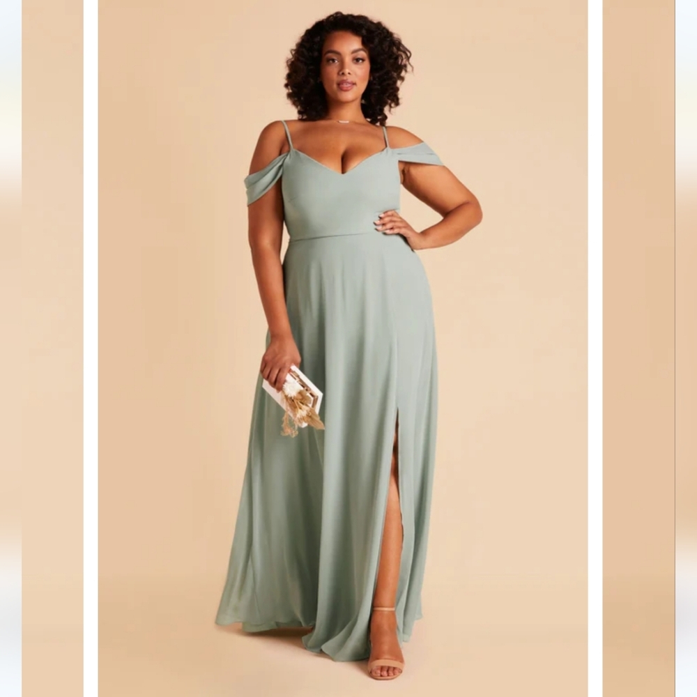 Birdy Grey Devin Chiffon Convertible Dress in Sage Size 1X